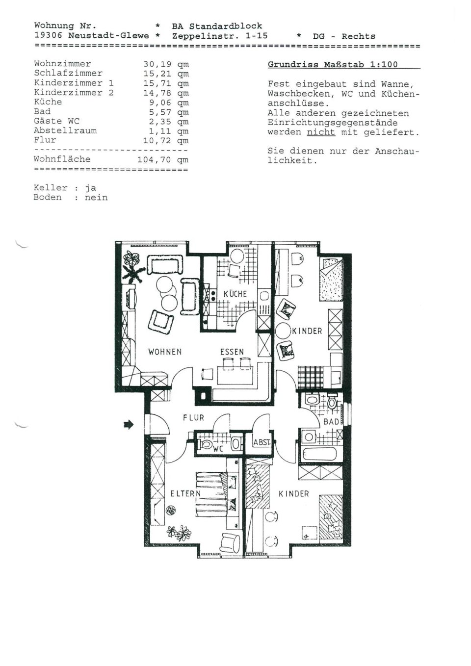 Vermietete Eigentumswohnung in der Lewitzstadt Neustadt-Glewe